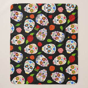 Dia de los Muertos: Zuckerschädel-Muster. Sherpadecke