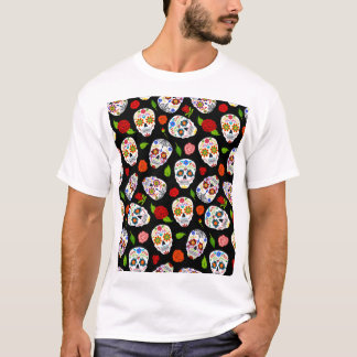 Dia de los Muertos: Zuckerschädel-Muster. T-Shirt
