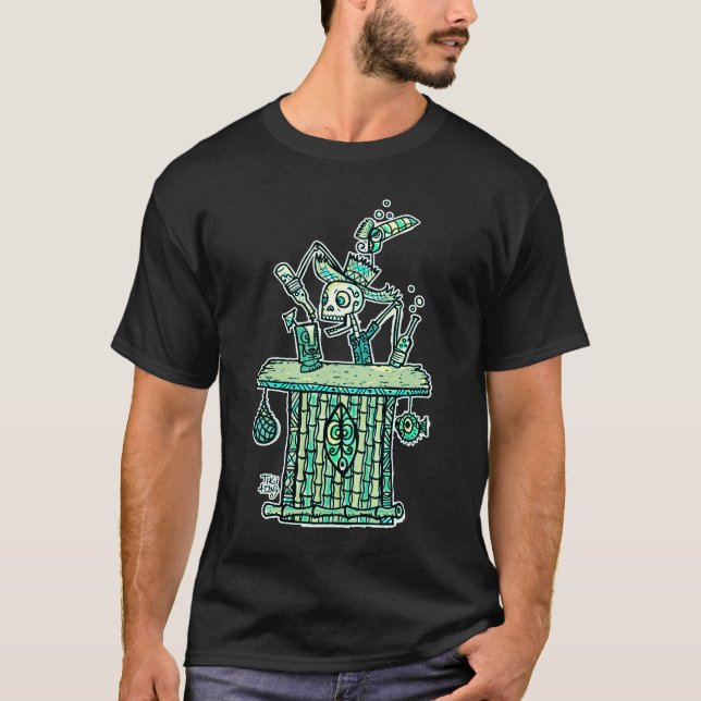 Dia De Los Tiki Bartender T-Shirt (Vorderseite)