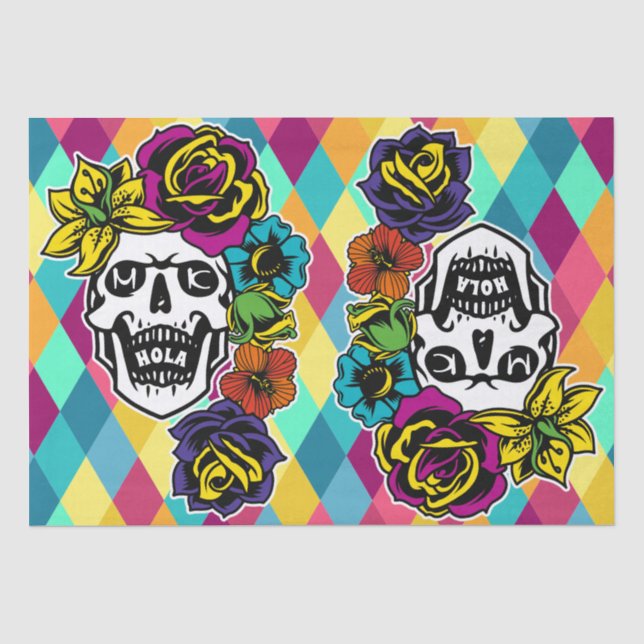 Dia de Muertos Day der toten Seidenpapier (Vorderseite)