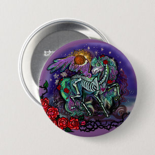 Día de Muertos Horse Button