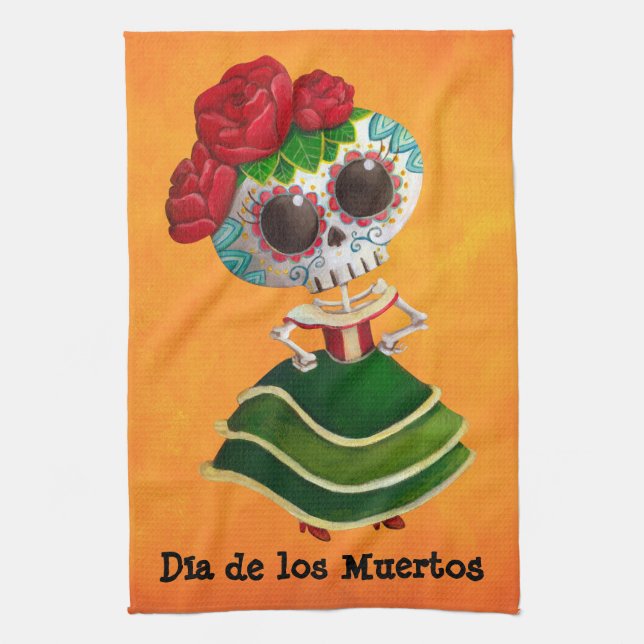 Dia de Muertos Mexican Fräulein Tod Handtuch (Vertikal)