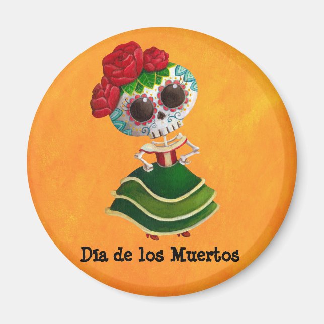 Dia de Muertos Mexican Miss Death Magnet (Vorne)