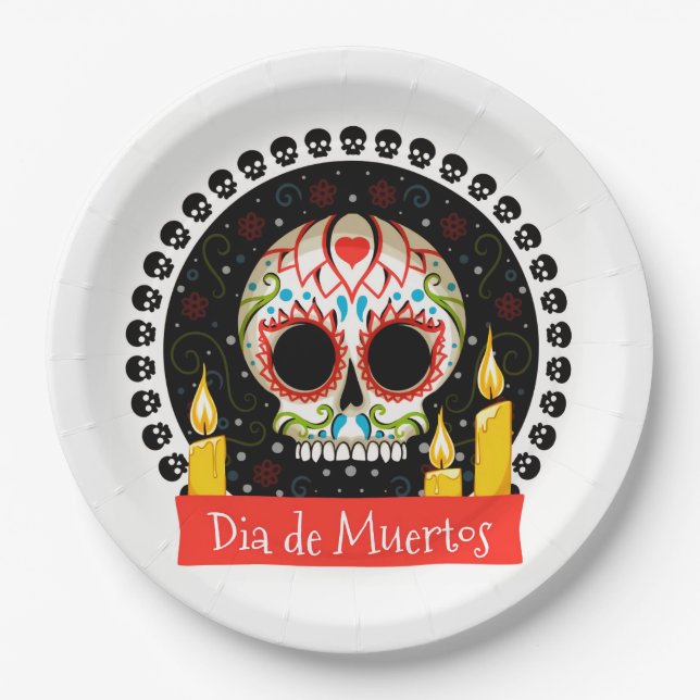 Dia De Muertos Pappteller (Vorderseite)