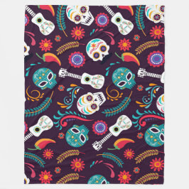 Día de Muertos Pattern Fleecedecke