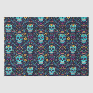 Día de Muertos Reverie: Türkis Sugar Skull Spec Seidenpapier