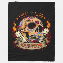 Día de Muertos Skull Fleecedecke