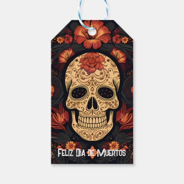 Dia de Muertos ☠️ Sugar Skull Geschenkanhänger (Vorderseite)