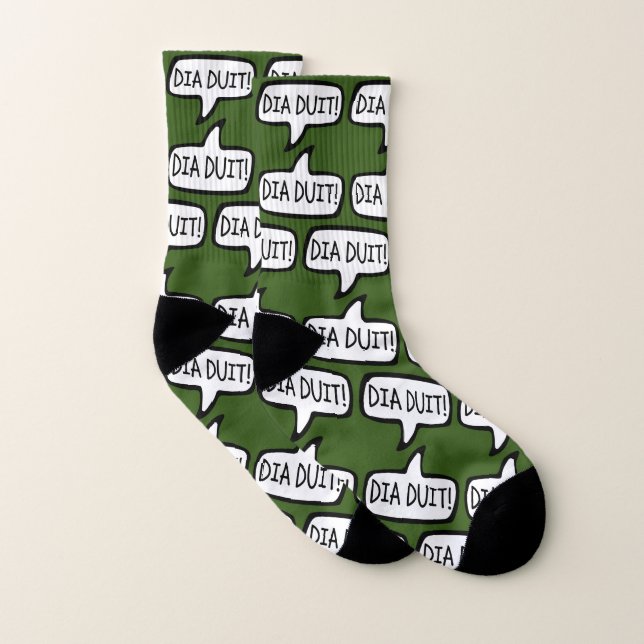 DIA DUIT! Irish Gaelic Gruß, Hallo, Gaeilge Socken (Paar)