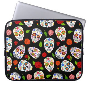 Dia Los Muertos: Zuckerschädel Muster. Laptopschutzhülle