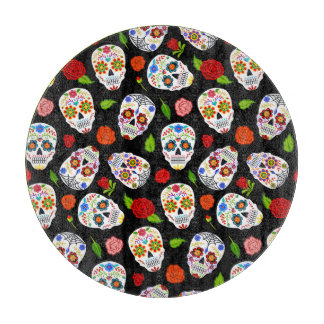 Dia Los Muertos: Zuckerschädel Muster. Schneidebrett
