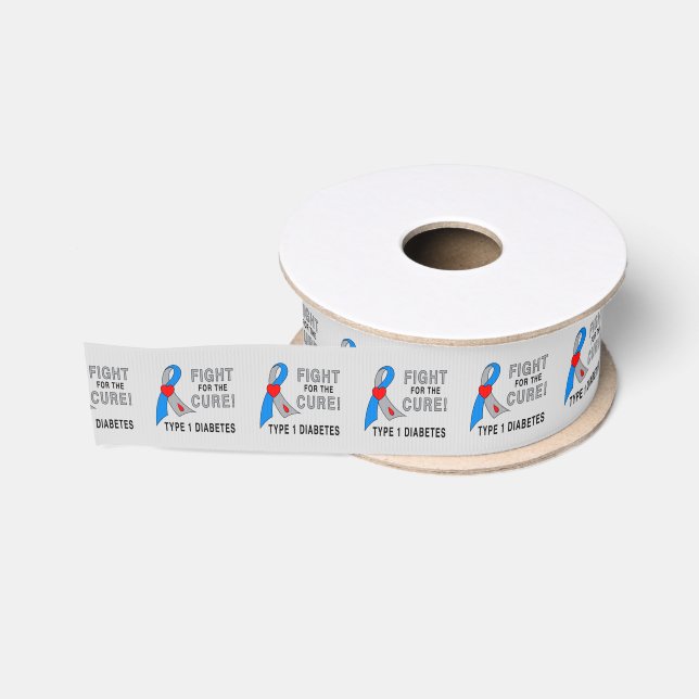 Diabetes 1 Kampf für die Heilung 1,5" Ripsband (Spule)
