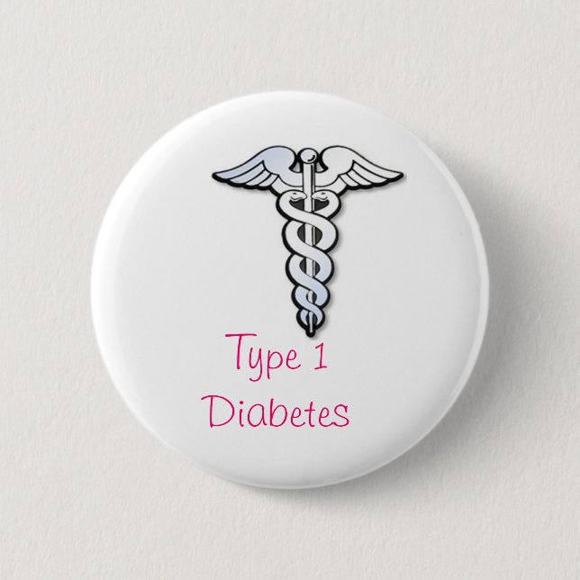 Diabetes-Abzeichen - Rosa Button (Vorderseite)
