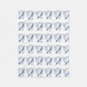 Diabetes Angel Awareness Ribbon IDDM Soft Blankes Fleecedecke