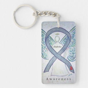 Diabetes Angel Awareness Ribbon Schlüsselanhänger