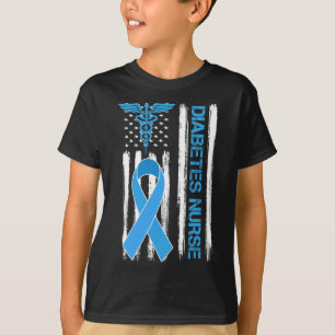 Diabetes Awareness American Flag Diabetes Nururure T-Shirt