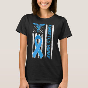 Diabetes Awareness American Flag Diabetes Nururure T-Shirt