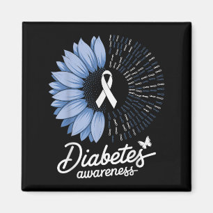 Diabetes Awareness Blue Blume Ribbon Support Symb Magnet