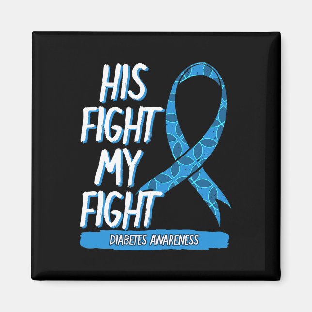 Diabetes Awareness Blue Fight Ribbon DM Diabetiker Magnet (Vorne)