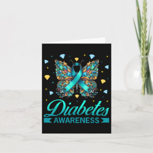 Diabetes Awareness Butterfly Diabetes Blue Ribbon Karte