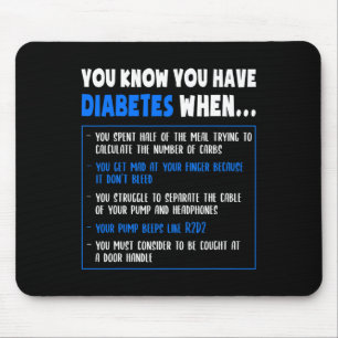 Diabetes Awareness Diabetes Typ 1 Fun Puff oder Qu Mousepad