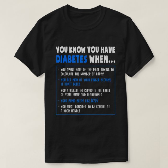 Diabetes Awareness Diabetes Typ 1 Funny Pub oder Q T-Shirt (Design vorne)