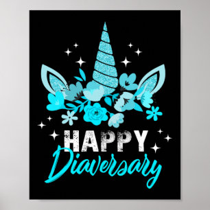 Diabetes Awareness Happy Diaversary Niedlich T Poster