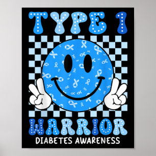 Diabetes Awareness Kleinkind Ribbon T1d Kriegerhil Poster