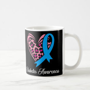 Diabetes Awareness Montag Herz Blue Ribbon Frauen  Kaffeetasse