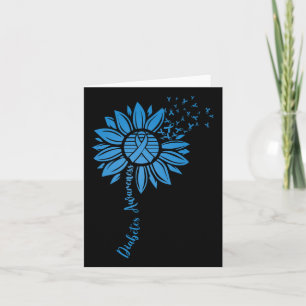 Diabetes Awareness Montag Sonnenblume Blauer Ribbo Karte