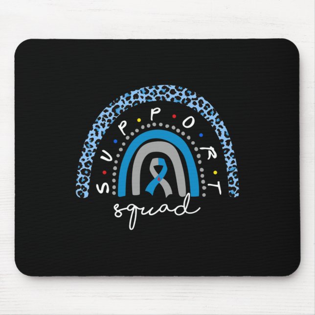Diabetes Awareness Rainbow Leopard Support Squad B Mousepad (Vorne)