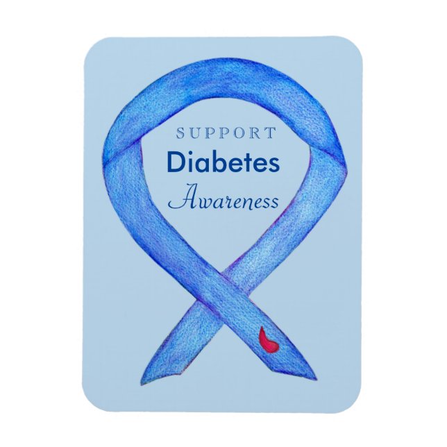 Diabetes Awareness Ribbon Art Custom Kühlschrankma Magnet (Vertikal)