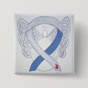 Diabetes Awareness Ribbon Custom Angel IDDM Button
