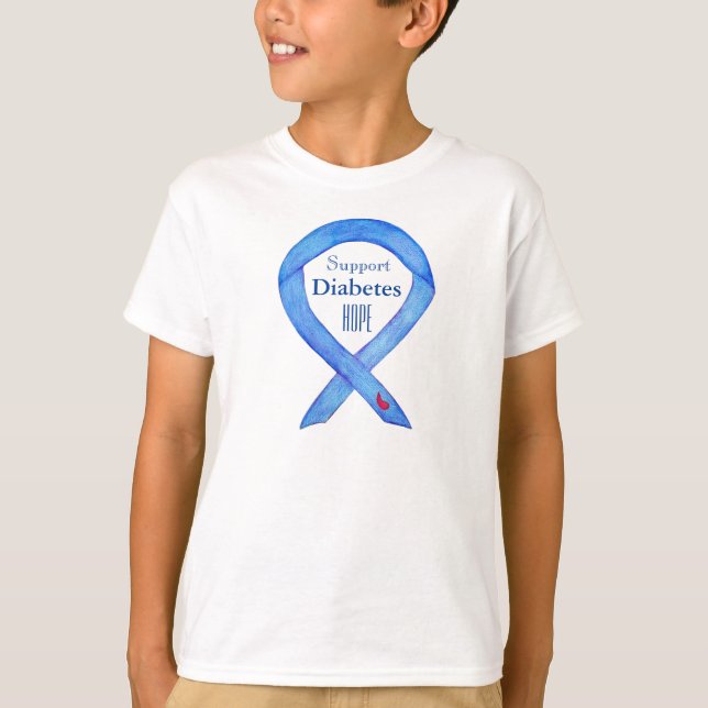 Diabetes Awareness Ribbon Custom Art Shirts (Vorderseite)