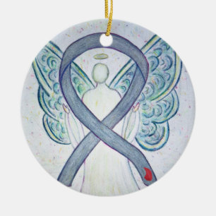 Diabetes Awareness Ribbon Engel Custom Ornament