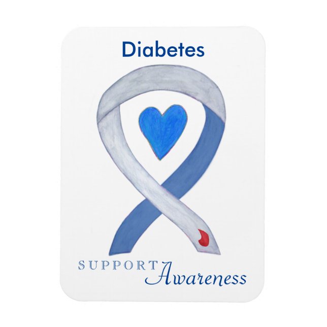 Diabetes Awareness Ribbon Herz Kühlschrankmagnete Magnet (Vertikal)