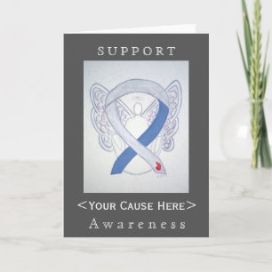 Diabetes Awareness Ribbon IDDM Angel Custom Card Karte