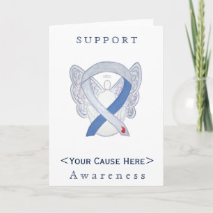 Diabetes Awareness Ribbon IDDM Angel Custom Card Karte