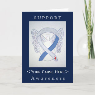 Diabetes Awareness Ribbon IDDM Angel Custom Card Karte