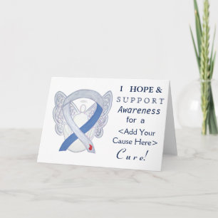 Diabetes Awareness Ribbon IDDM Angel Custom Cards Karte