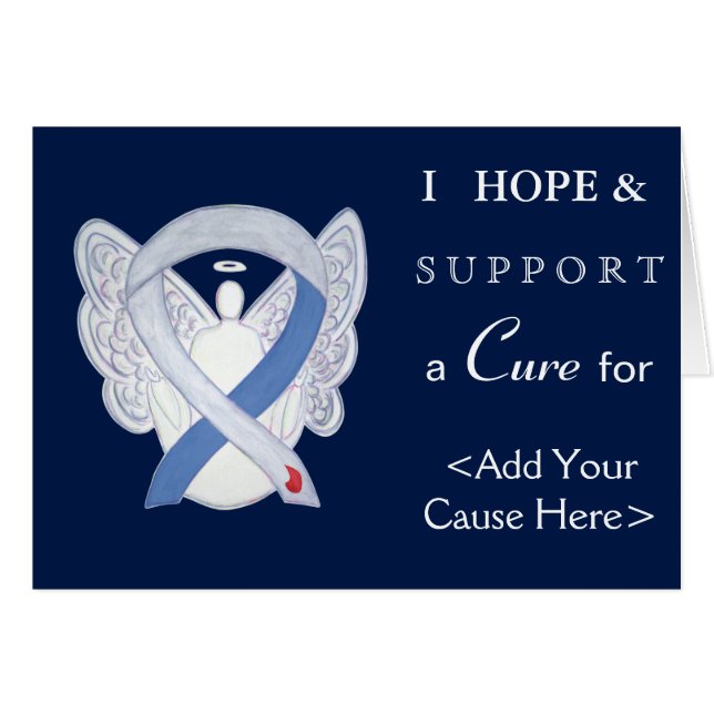 Diabetes Awareness Ribbon IDDM Angel Grußkarte (Vorderseite (Horizontal))