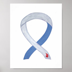 Diabetes Awareness Ribbon IDDM Custom Poster Print