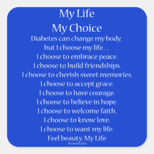 Diabetes Awareness Support Gedicht Decal Stickers