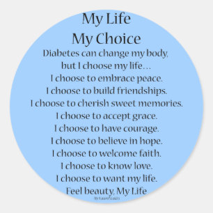 Diabetes Awareness Support Gedicht Decal Stickers