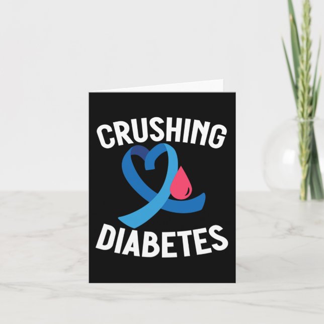 Diabetes Awareness T1D Warrior Breushing Diabetes Karte (Vorderseite)