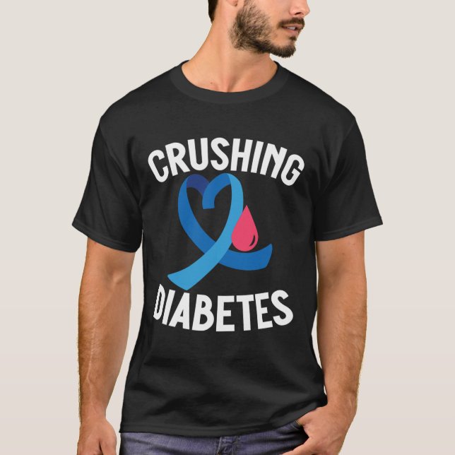 Diabetes Awareness T1D Warrior Breushing Diabetes T-Shirt (Vorderseite)