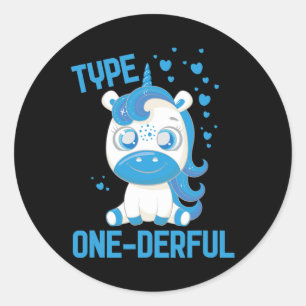 Diabetes Awareness Typ 1 - Diabetiker T1D Runder Aufkleber