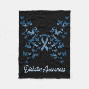 Diabetes Awareness Women's Butterfly T1 T2 Fleecedecke