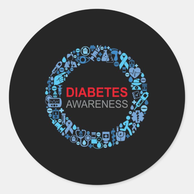 Diabetes Awareness World Diabetes Day Runder Aufkleber (Vorderseite)