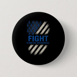 Diabetes-Bewusstsein - Diabetes-USA-Flagge Button